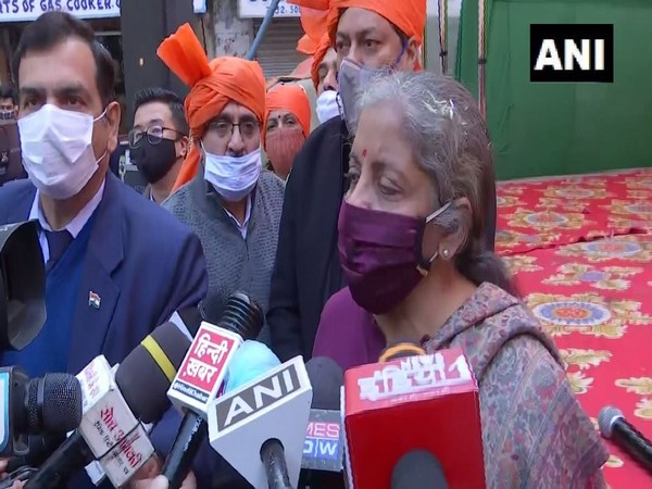 Union finance minister and BJP leader Nirmala Sitharaman speaking to media in New Delhi on Friday. (Photo/ANI)