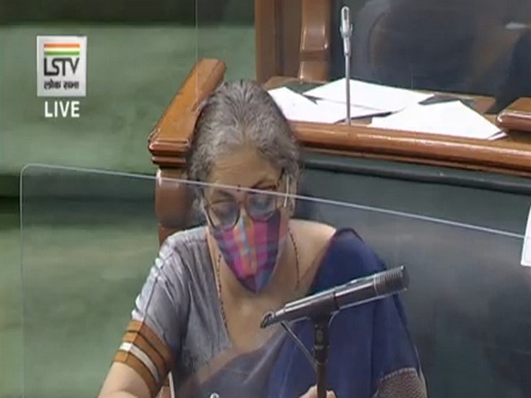 Union Finance Minister Nirmala Sitharaman speaking in Lok Sabha on Monday.