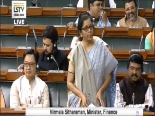 Finance Minister Nirmala Sitharaman speaking in the Lok Sabha on Monday (Image courtesy: LSTV)