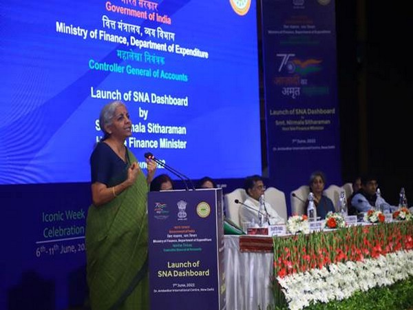 Union Finance Minister Nirmala Sitharaman at launch of SNA Dashboard. 