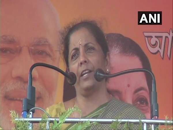 Union Minister Nirmala Sitharaman addressing a public rally at Kharagpur on Wednesday 