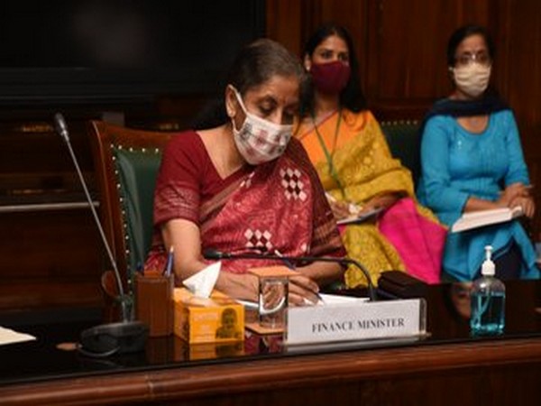 Union Finance Minister Nirmala Sitharaman at the review meeting of seven CPSEs on Friday. 