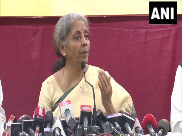 Union Finance Minister Nirmala Sitharaman during media interaction in Mumbai on Sunday. (Photo/ANI)