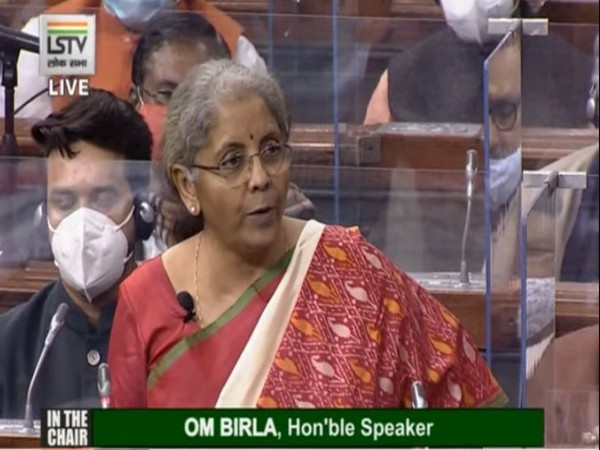 Finance Minister Nirmala Sitharaman delivering Budget speech in Parliament on Monday. 