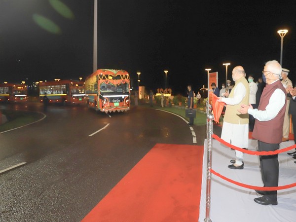 Union Home Minister Amit Shah flags off  'Go-Go Tourist Buses' in Port Blair (Photo/Twitter)