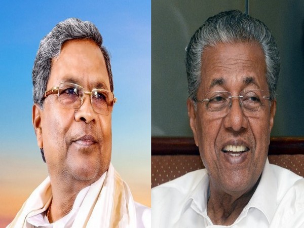 Karnataka's Siddaramaiah with Kerala CM Pinarayi Vijayan (Photo/ANI)