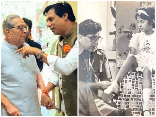 Veteran actor Shriram Lagoo with Madhur Bhandarkar (L), Urmila Matondkar (R)