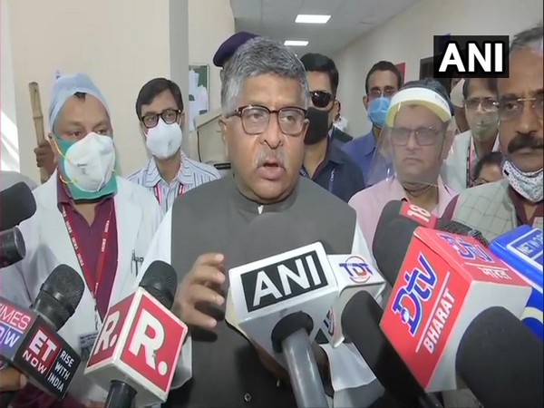 Union Minister Ravi Shankar Prasad speaking to reporters on Tuesday.