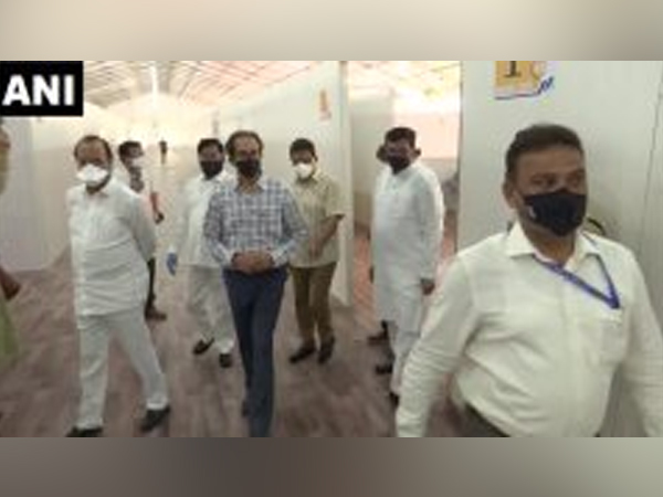 Maharashtra Chief Minister Uddhav Thackeray during his visit to the COVID-19 hospital in Mumbai. Photo/ANI