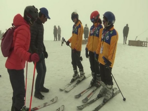 The ongoing adventure skiing activities in Gulmarg.