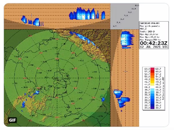 Visual representation of rainfall likely to occur in parts of India (Photo/IMD)