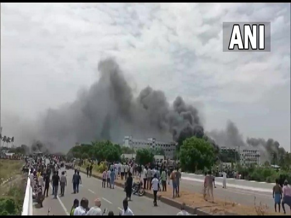 Violence broke out in Kallakurichi with protesters entering a school, setting buses ablaze, vandalising school property as they sought justice over the death of a Class 12 girl (Photo/ANI)