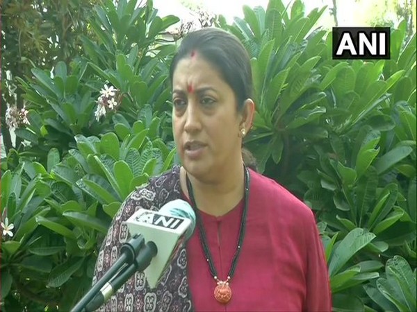 Union Minister Smriti Irani speaking to ANI on Monday.