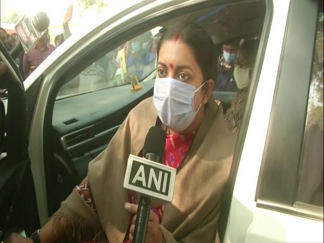 Union Minister Smriti Irani speaking to ANI on Sunday. 