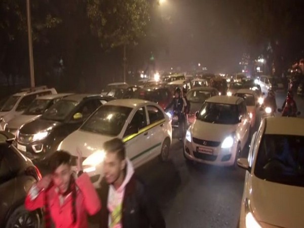 Traffic snarl witnessed in CP area of New Delhi on Wednesday