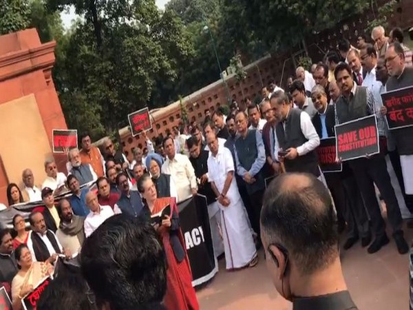 Visuals from Opposition protest at Parliament, 