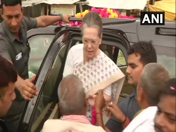Sonia Gandhi at Raebareli on Wednesday