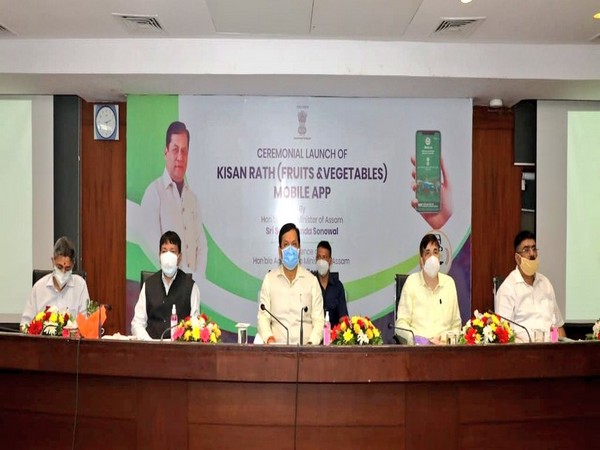 Assam Chief Minister Sarbananda Sonowal along with Ministers and other officials during App launch event. (Photo credit: Twitter/CMO Assam)