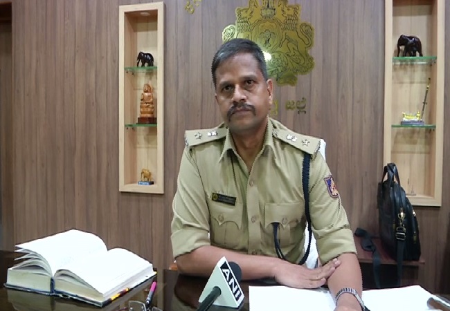 SP Shivamogga, KM Shantharaj speaking to ANI on Thursday. 