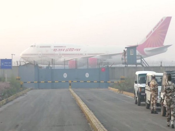 Visual of the Air India flight that landed in New Delhi from Wuhan(Photo/ANI)
