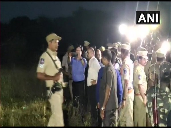 A NHRC team at a site where four rape accused were killed in police encounter on Friday. Photo/ANI