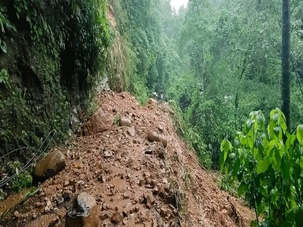 A visual from the site of landslide (Photo/West Jaintia Hills district police)