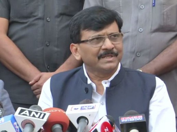 Shiv Sena leader Sanjay Raut addressing media persons after meting the Governor in Mumbai on Monday. Photo/ANI