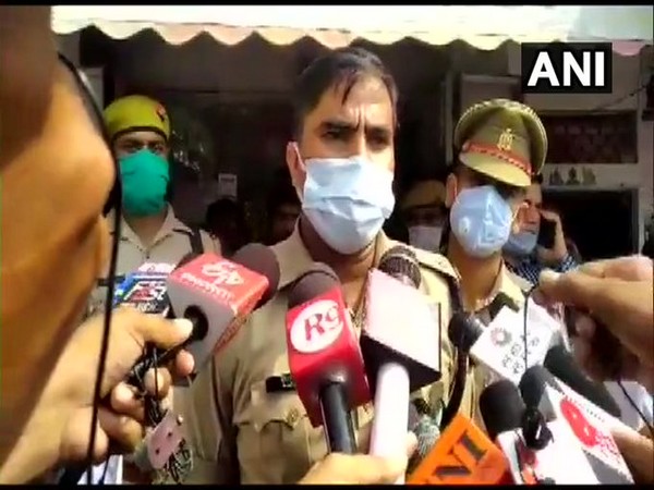 SSP Aligarh Muniraj G speaking to media on Friday. 