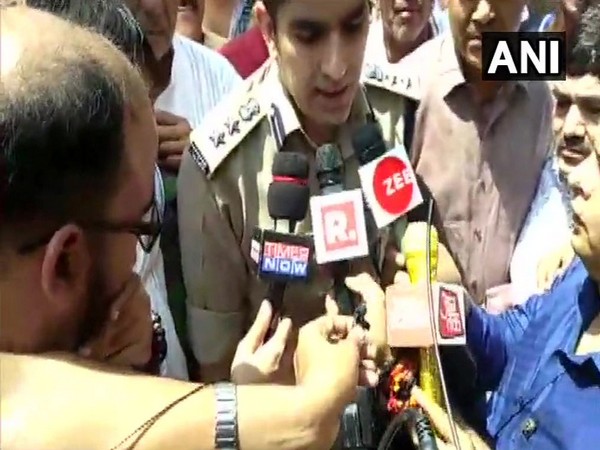 Akash Kulhari , SSP Aligarh talking to media persons in Aligarh on Saturday 