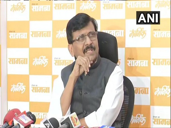 Sanjay Raut speaking to reporters in Mumbai on Thursday.