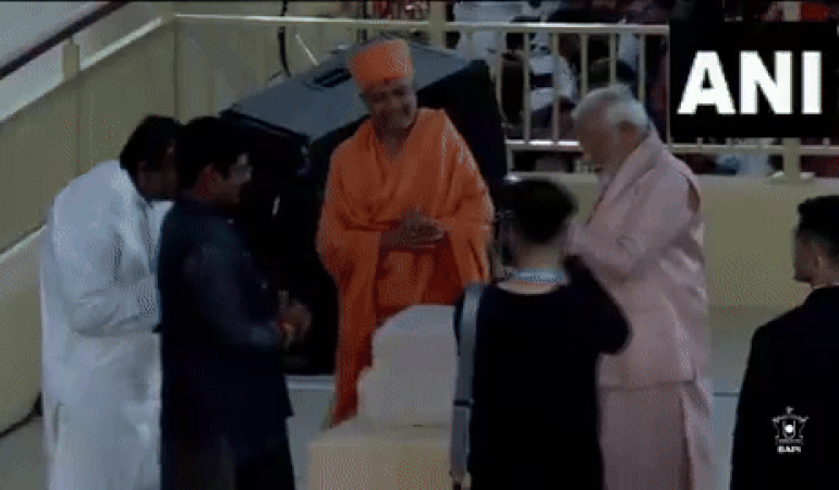 BAPS Hindu Temple in Abu Dhabi, UAE. (Visuals: ANI)