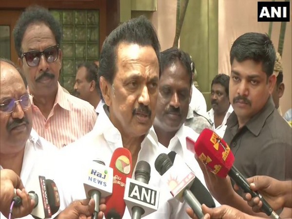 DMK chief MK Stalin speaking to reporters in Chennai on Saturday. Photo/ANI