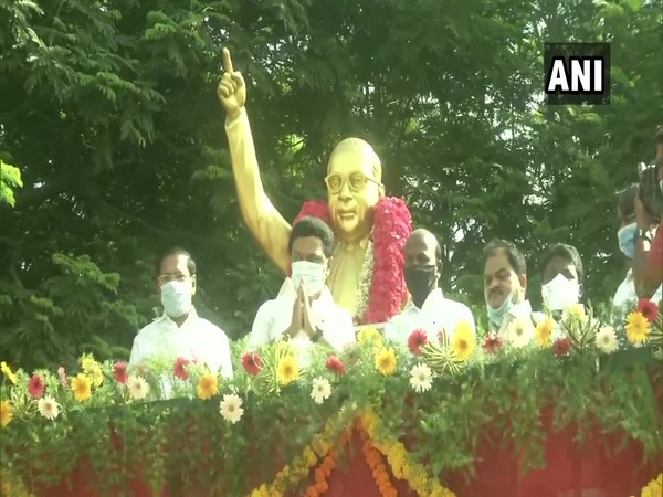 DMK president MK Stalin after paying paid floral tribute to BR Ambedkar on Wednesday. (Photo/ANI)