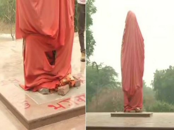The yet to be unveiled statue of Swami Vivekananda on the JNU campus in New Delhi. (File photo)