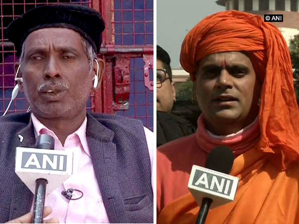 Iqbal Ansari and Swami Chakrapani, the litigants in the dispute talking to ANI on Friday (Photo/ANI)
