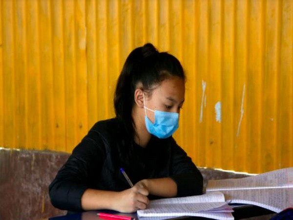 A school student at a Nepal school amid COVID-19 pandemic. Photo/ANI