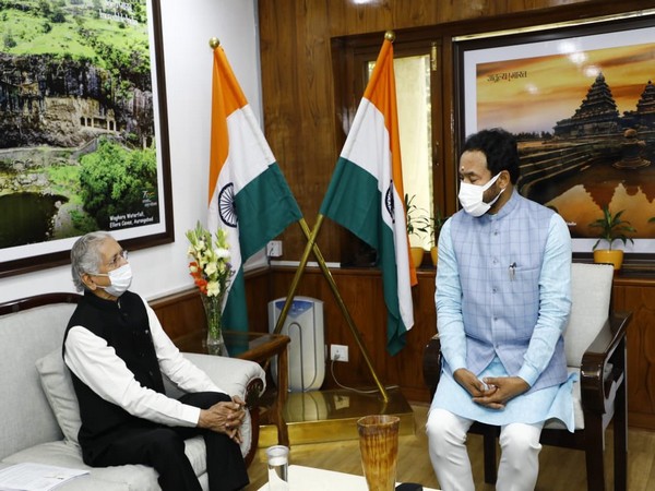 Maharashtra Industries Minister Subhash Desai with Union Minister G Kishan Reddy in Delhi. (Twitter/G Kishan Reddy)