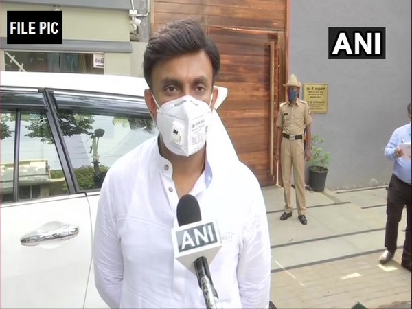 Karnataka Health Minister Dr K Sudhakar speaking to ANI (Photo/ANI)