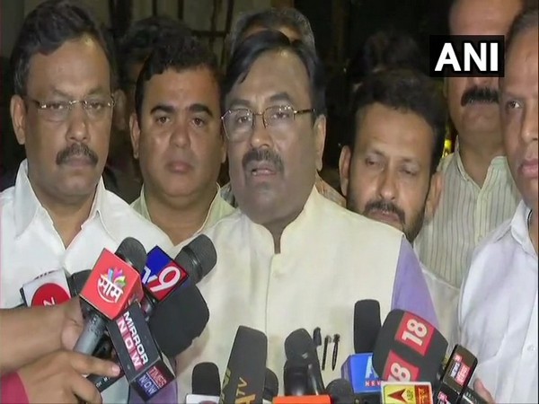BJP leader Sudhir Mungantiwar speaking to media persons in Mumbai on Tuesday. Photo/ANI