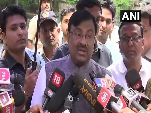 BJP leader Sudhir Mungantiwar talking to reporters in Mumbai on Friday