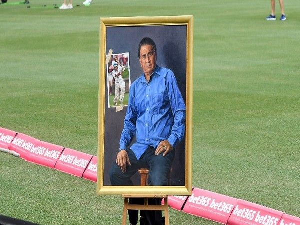 Former India skipper Sunil Gavaskar's portrait (Image: ICC's Twitter)