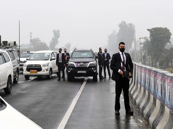 PM Modi's convoy was stuck for 15-20 minutes due to a road blockade in Punjab on Wednesday. (Photo/ANI)