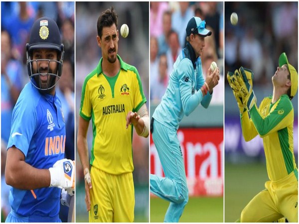 Cricketer Rohit Sharma, Mitchell Starc, Joe Root, and Alex Carrey. (From Left to Right)