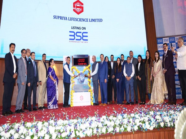 Senior officials of Bombay Stock Exchange and Supriya Lifescience Limited ringing the opening bell at BSE, in Mumbai on December 28. 