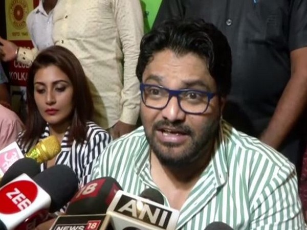 Union Minister Babul Supriyo talking to media persons at an event in Kolkata on Thursday. Photo/ANI