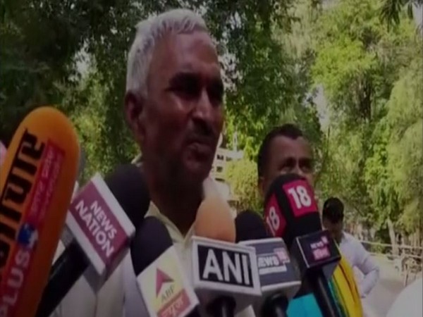 BJP MLA from Uttar Pradesh Surendra Singh talks to media persons in Ballia on Friday. Photo/ANI