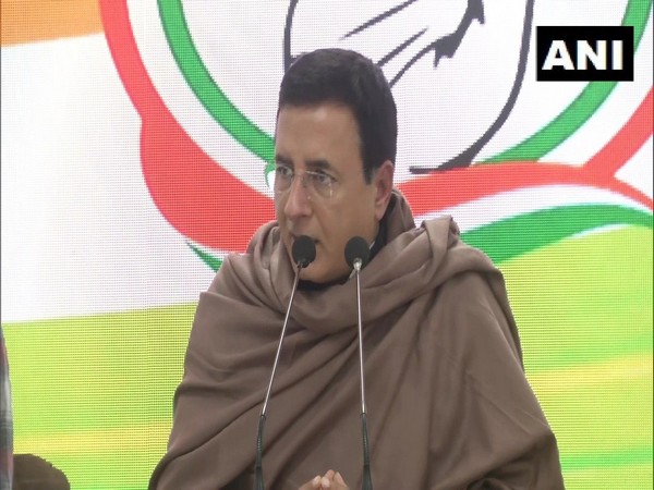 Congress leader Randeep Surjewala during a press conference in New Delhi on Friday. (Photo/ANI)