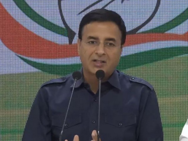Congress spokesperson Randeep Singh Surjewala speaking at a press conference in New Delhi on Thursday. Photo/ANI