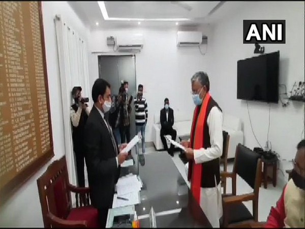 BJP leader Sushil Modi filing the nomination in Patna on Wednesday.  