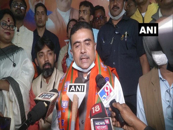 BJP leader Suvendu Adhikari speaking to media in Siliguri on Sunday. (Photo/ANI)